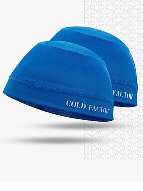 MENS  BLUE HELMET SKULL CAP - 2 Pack